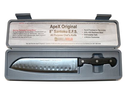 ApeX Original 8" Santoku Knife Chef's Knife with Free Insulated Case Lifetime Guarantee