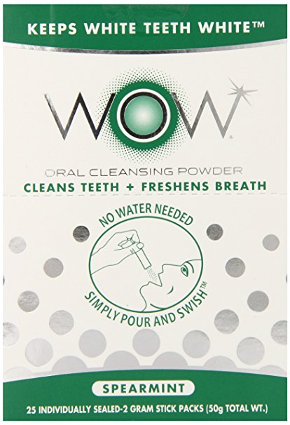 Wow Oral Rinse Powder, Spearmint, 25 Count
