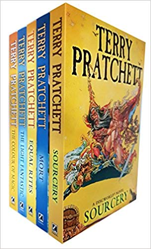 discworld novel series 1 :1 to 5 books collection set (the colour of magic, the light fantastic, equal rites, mort, sourcery)