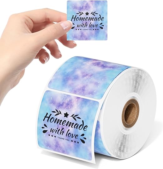 Phomemo 2" Starry Sky Color Thermal Labels for Shipping Label Printer - Rainbow Color Personalized Stickers Labels for Small Business Supplies - Commercial Grade Custom Stickers - 500 PCS Labels/Roll