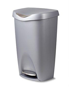 Umbra Brim 13-Gallon Step Waste Can, Nickel