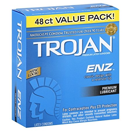 Trojan Condom ENZ Lubricated, 48 Count