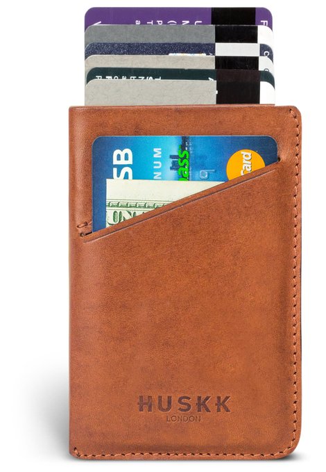 Slim Vegetable Tanned Leather Card Sleeve Wallet - HUSKK - Up to 8 Cards & Cash