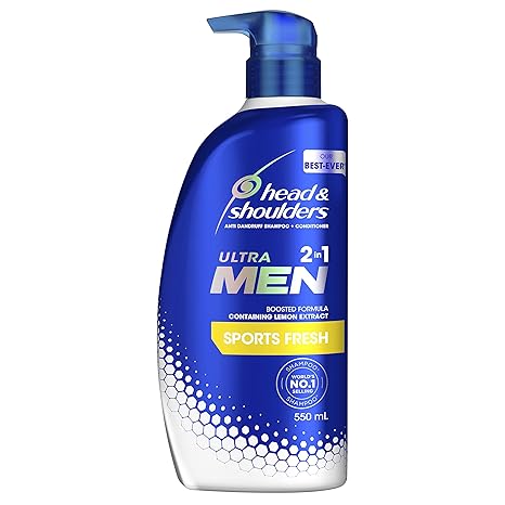 Head & Shoulder Sport Fresh Ultra Men 2 In 1 Amto Dandruff Shampoo And Conditioner With Citrus Extract 550ml