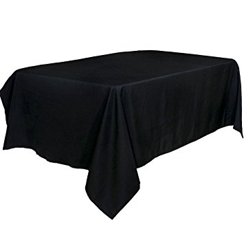 Tablecloth 60 x 102-Inch Black Tablecloth 100 present Polyester Rectangular Table Cover by Utopia Kitchen