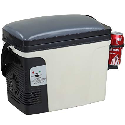 SMETA 12V Thermoelectric RV Car Cooler Warmer Portable Mini Truck Refrigerator 110V Office Home Food Heater Beverage Cooler Fridge,6L