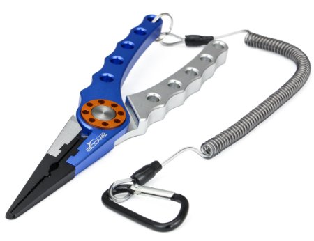 Booms Fishing X1 Aluminum Fishing Pliers Resistant Saltwater for Cutting Braid Line and Remove Hooks or Lure with Coiled Lanyard and Belt Holder Sheath 6 Color Available