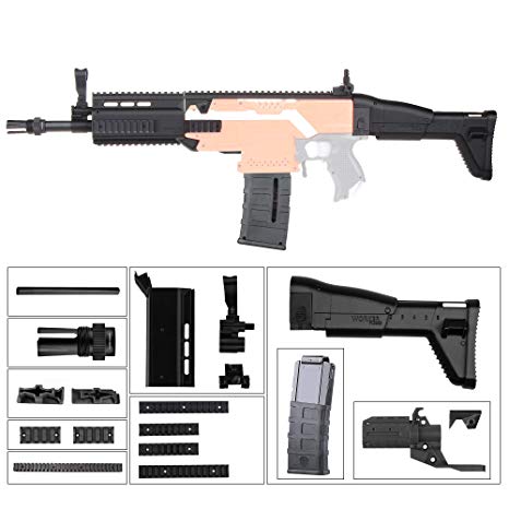 JGCWorker Mod Kits Set for Nerf N-Strike Elite Stryfe Blaster Modulus Attachment FN Scar Model (Black)