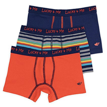 Lucky & Me Grayson Boys Boxer Briefs Underwear, Organic Cotton, Tagless, 3 Pack