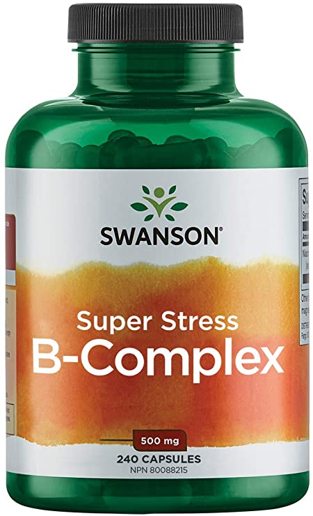 Swanson - B Vitamin Stress Complex with Vitamin C Stress Relief Energy Immune Health 500 mg, 240 Capsules
