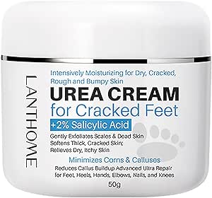 Urea 40% Foot Cream, Cracked Heel Repair Cream, 50g Callus Remover For Dry And Hard Skin Feet and Hand, Maximum Strength With 2% for Hand, Foot and Body Care