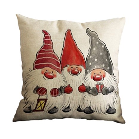 Nunubee Square Christmas Pillowcase Home Car Decor Sofa Cushion Cover Pattern