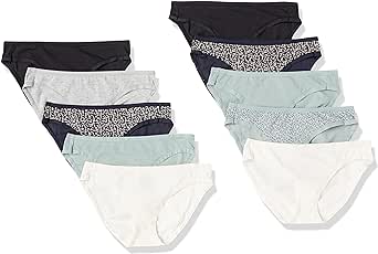 Amazon Essentials Women's Cotton Bikini Brief Underwear (Available in Plus Size), Multipacks