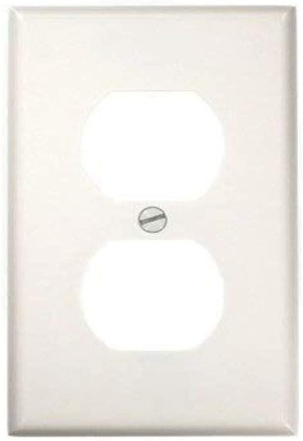 Leviton 88003 1-Gang Duplex Device Receptacle Wallplate, Standard Size, Thermoset, Device Mount (White)