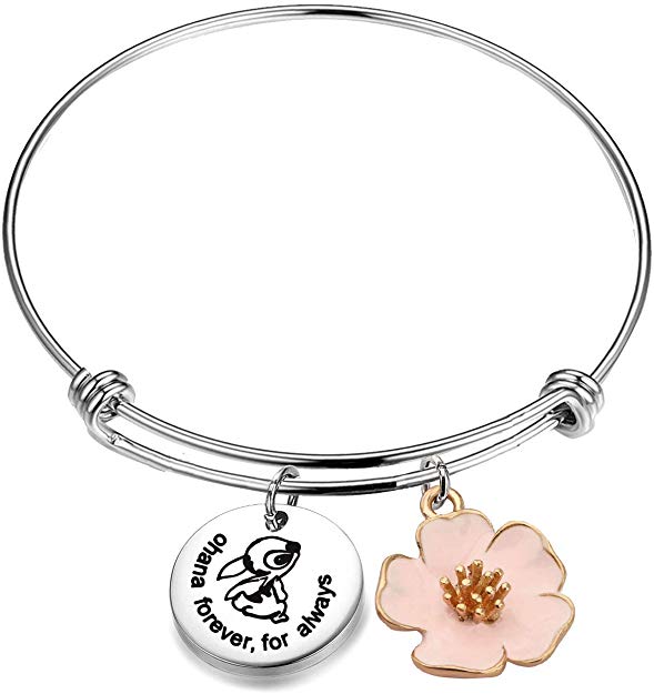 AKTAP Ohana Bracelet Ohana Forever for Always Ohana Jewelry with Hibiscus Flower Charm