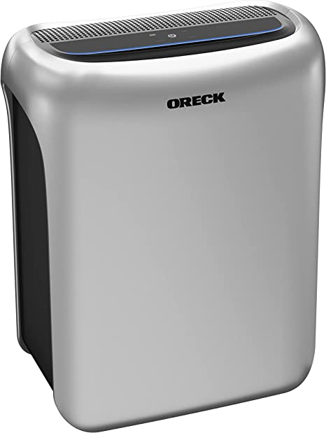 Oreck Air Response Air Purifier, HEPA and Carbon Filtration for Home, Quiet, Large, Silver, WK16002PC