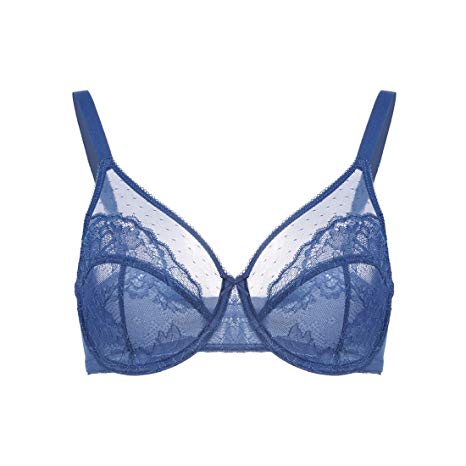 HSIA Underwire Bra Women's Minimizer Lace Foral Bra Unlined Plus Size Full Coverage Un-Padded Bra 34C-44DDD