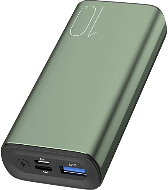 TOZO PB3 Portable Charger 10000mAh One of The Lightest and Slimmest Fast Power Bank 18W PD High-Speed Charging Battery Pack with USB-C Input/Output for iPhone,Samsung and More Green