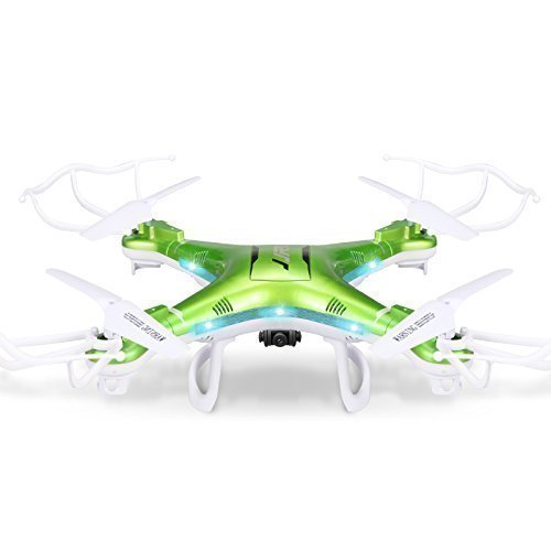 Qs QCopter Drone Quadcopter Green Drones with HD Camera 2X Battery Flight Time Mini Drone has LED Lights Quad Gyrocopter is 6 Axis Drone