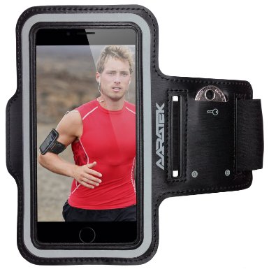 AARATEK Pro Sport Armband for iPhone SE, 5, 5s, 5c, 4, 4s, iPods... (Black) - Rated #1 - Best for running, workouts, cycling, fitness, or any activity outside or in the gym!