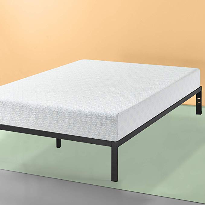 Zinus Set, Twin 12 Inch Gel-Infused Green Tea Memory Foam Mattress and Demetric SmartBase Platform Bed Frame / Mattress Foundation