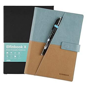 [2018 Upgraded] Newest Version Business Elfinbook Smart Notebook 3.0, Cloud Storage, Evernote Storage, Mind Map, Reusable Notebook, Pilot FriXion Pen, 110 Pages A5, 5.8 x 8.6-inch,Sky Blue