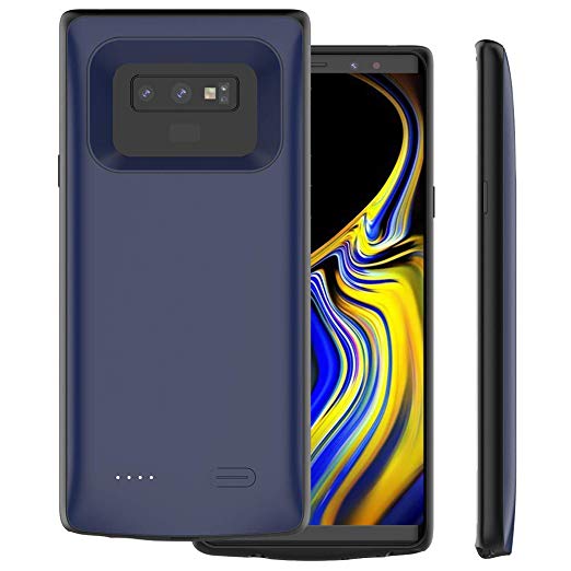 BrexLink Galaxy Note 9 Battery Case[5000mAh], Portable Phone Charging Case Rechargeable Extended Battery Charger Pack Protective Cover Case Compatible with Samsung Galaxy Note 9 2018 (Blue)