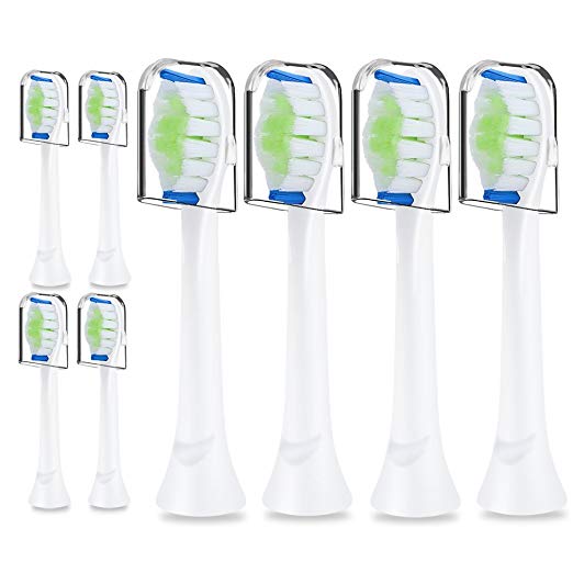Premium Replacement Sonicare Toothbrush Heads Upgraded for Philips Sonicare DiamondClean, EasyClean, FlexCare, HealthyWhite, HX6068 More Brush Handles 8 Pack with Hygienic Caps by HSYTEK