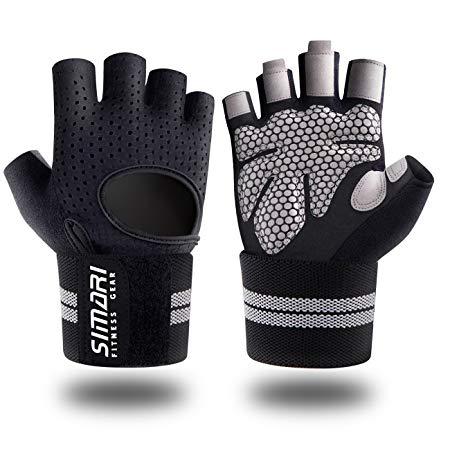 SIMARI Workout Gloves for Women Men,Training Gloves with Wrist Support for Fitness Exercise Weight Lifting Gym Crossfit,Made of MicroFiber and Lycra SMRG902