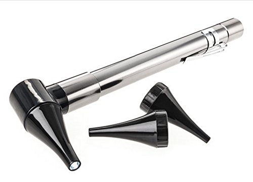 Third Generation Dr Mom Slimline Stainless LED Pocket Otoscope now includes True View Full Spectrum LED and Pocket Clip