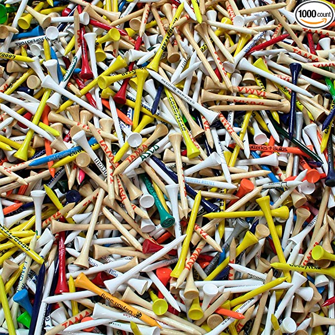 Overrun and Misprinted 2 3/4" Golf Tees, New and Unused! 1,000 Quantity!