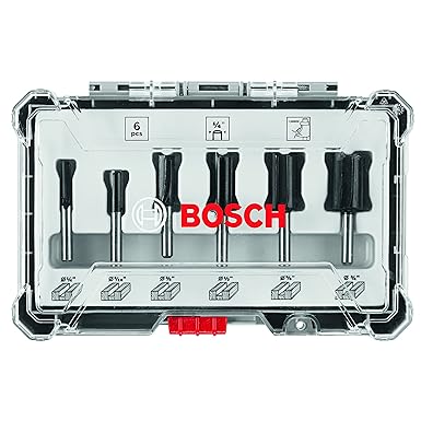 BOSCH RBS006SBS 6-Piece (Universally Compatible Accessory) Carbide-Tipped Groove Cutter Router Bit Assorted Set