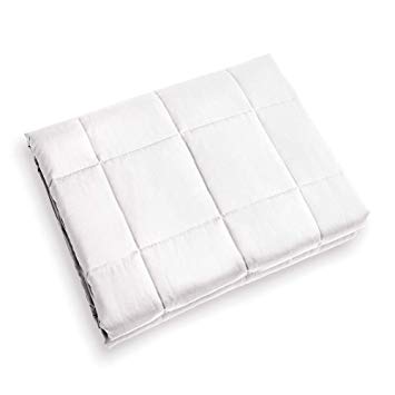 9.8 Newton Warm Weighted Blanket, Various Sizes for Children and Men, Breathable Cotton with Glass Beads, 60”×80” - 15lbs White.