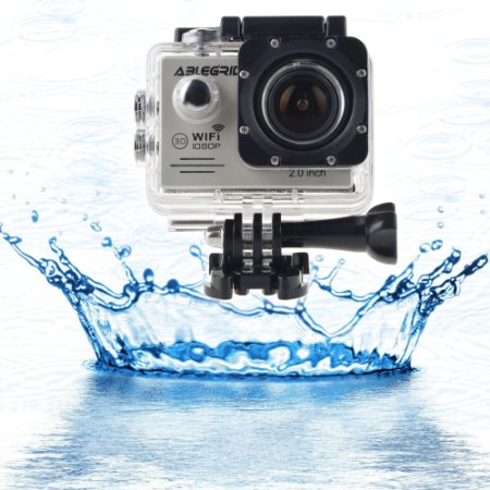 ABLEGRID SJ5000 WIFI Novatek 96655 12MP 20 LCD 1080P 170 Degree Wide Angle Sport Action Camera Waterproof Cam DV Camcorder Outdoor for Bicycle Motorcycle Diving Swimming Sliver with Free Accessories Kit