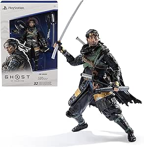 PlayStation, Ghost of Tsushima, 6” Jin Sakai Samurai Action Figure & 2 Accessories, The Shapes Collection, for PS5 Fans & Collectors Ages 17