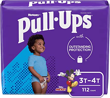 Pull-Ups Learning Designs Potty Training Pants for Boys, Size 3T-4T (32-40 Pounds), 112 Count, One Month Supply (Packaging May Vary)