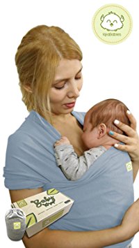 Infant BABY WRAP Ergo Sling Carrier - Baby Carrier Wraps - All-in-1 Soft Infants Carriers Gear - Babies Slings - Nursing Cover - Postpartum Belt - Hands-Free | Great Baby Shower Gift (Grey)