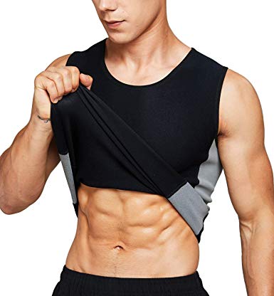 Rdfmy Men Sweat Vest Neoprene Sauna Waist Trainer Vest Body Shaper Slimming Workout Tank Tops for Weight Loss Fat Burner