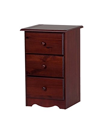100% Solid Wood 3-Drawer Night Stand by Palace Imports, Mahogany Color, 28"H x 18"W x 16"D. Metal Antique Brass Knobs Sold Separately. Requires Assembly