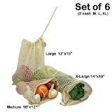 Simple Ecology Organic Cotton Mesh Produce Bag - Set of 6 2 ea M L XL