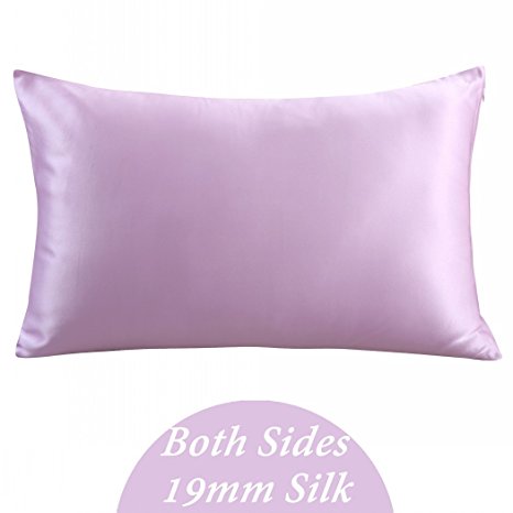 ZIMASILK 100% Mulberry Silk Pillowcase for Hair and Skin ,Both Side 19 Momme Silk, 1pc (Queen 20''x30'', Lavender),Gift Box