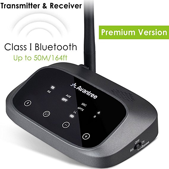 [Premium Version] Avantree Oasis Plus aptX HD Long Range Bluetooth Transmitter Receiver for TV Audio, Home Stereo, Optical Wired & Wireless Simultaneously, Dual Link Low Latency [3-Year Warranty]