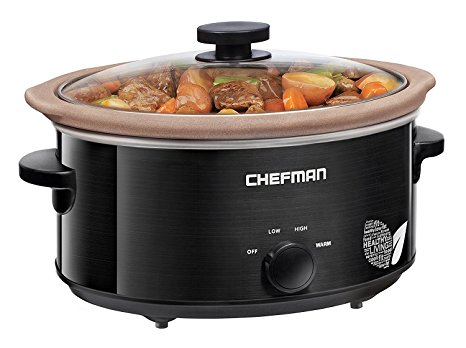 Chefman Slow Cooker, All Natural XL 7 Qt. Pot, Glaze-Free, Chemical-Free Stovetop, Oven, Dishwasher Safe Crock; The Only Naturally Nonstick Paleo Certified Slow Cooker, Free Recipes Included-RJ15-7-N