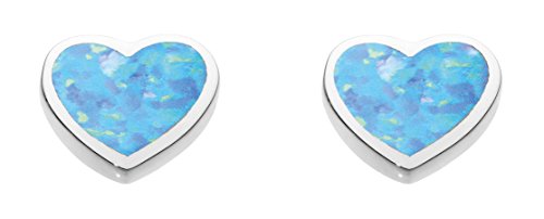 Dew Sterling Silver and Shell Heart Stud Earrings