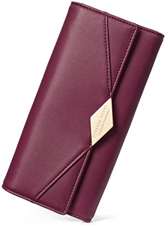 Womens Wallet Soft Leather Ladies Clutch Trifold Long Multi Card Holder Organizer