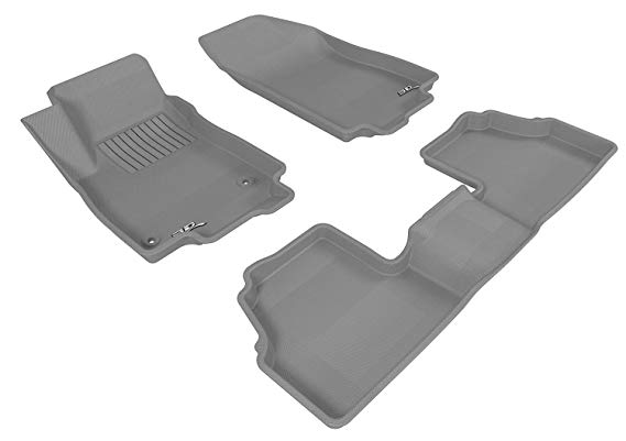 3D MAXpider Complete Set Custom Fit All-Weather Floor Mat for Select Buick Encore Models - Kagu Rubber (Gray)