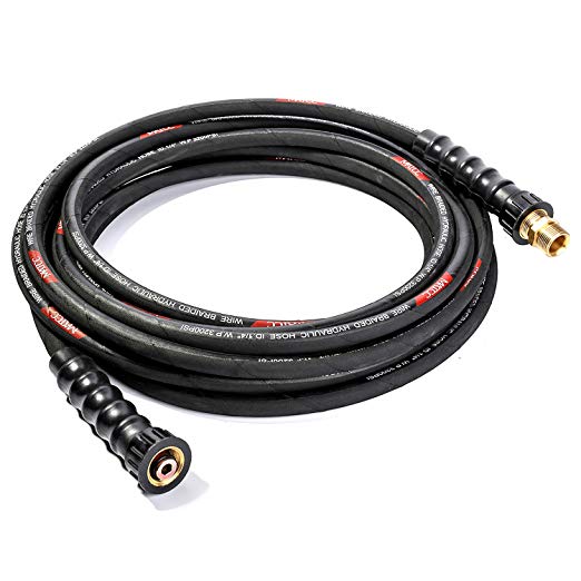 MATCC Pressure Washer Hose 25 FT Pressure Washer Extension Hose M22-14mm Thread with Brass Fitting For Pressure Washers