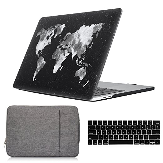 iLeadon Macbook Air 13 inch Case 3 in 1 Bundle Protective Soft Touch Hard Shell Case Cover,Waterproof Canvas Laptop Sleeve, Art Print Silicone Keyboard Cover For MacBook Air 13” Model A1369/A1466