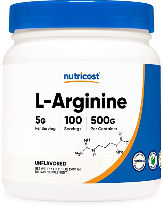 Nutricost L-Arginine Powder, 500 gm 1.1lbs