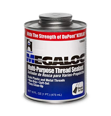 Oatey 15808 Hercules Megaloc Multi-Purpose Thread Sealant, 16 Oz, Can, Blue, Liquid Paste, 473 ml, Bule